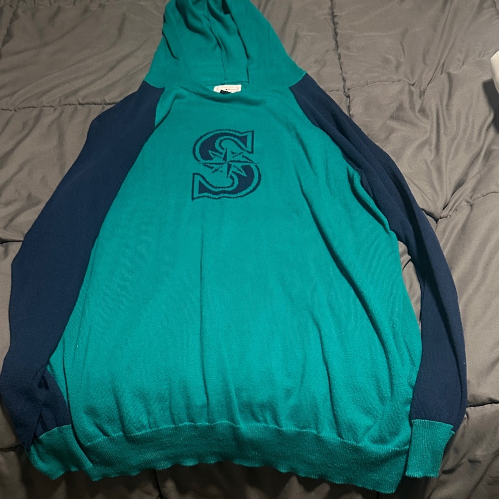 Teal and Navy Hoodie with Seattle Mariners Logo